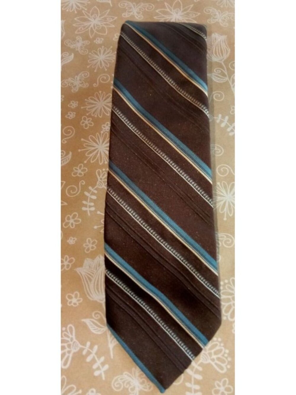 Johnny Carson Brown Stripe Tie